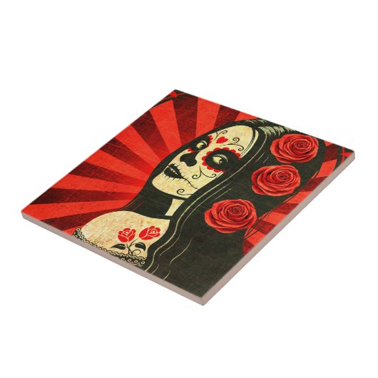 Rode Dag van het dode meisje Tegeltje (Zijkant)