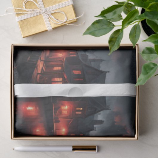 Rode dageraad over de Amsterdamse grachten Tissuepapier (Geschenk)