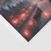 Rode dageraad over de Amsterdamse grachten Tissuepapier (Detail)