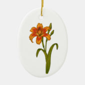 Rode daglelie keramisch ornament (Voorkant)