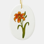 Rode daglelie keramisch ornament (Achterkant)