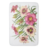 Rode Daglelie Tuin Bloemendesign Badmat (Voorkant Verticaal)