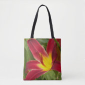 Rode Daglelies Bloem Floral Tote Bag (Voorkant)