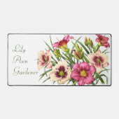 Rode Daglelies Moderne Botanische Kunst Gepersonal Bureaumat (Voorkant)