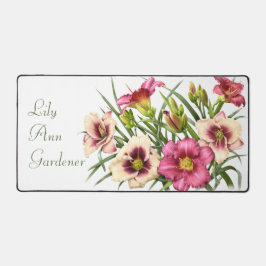 Rode Daglelies Moderne Botanische Kunst Gepersonal Bureaumat