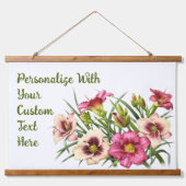 Rode dagvloeren Botanische Kunst op maat Hangend Wandkleed (Voorkant)