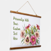 Rode dagvloeren Botanische Kunst op maat Hangend Wandkleed (Gebogen)