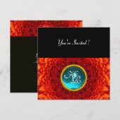 RODE DAHLIA, AQUAMARIJN, helder blauw zwart geel Kaart (Voorkant / Achterkant)