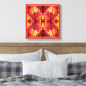 Rode Dahlia Bloem Abstracte Natuur Canvas Afdruk (Insitu (Slaapkamer))