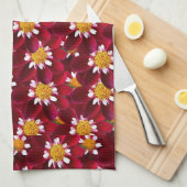 Rode Dahlia Bloem Bloemen Theedoek (Quarter Fold)