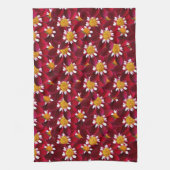 Rode Dahlia Bloem Bloemen Theedoek (Verticaal)