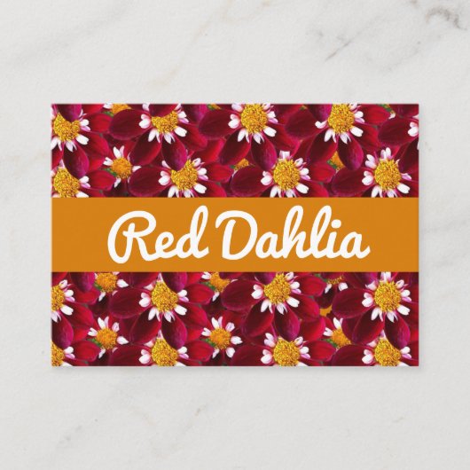 Rode Dahlia Bloem Bloemstuk Visitekaartje (Voorkant)