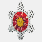 Rode dahlia bloem kerst ornament (Rechts)