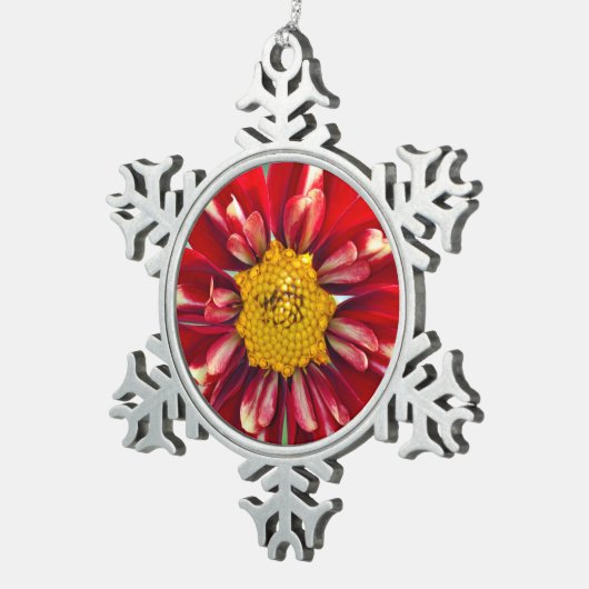 Rode dahlia bloem kerst ornament (Rechts)