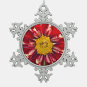 Rode dahlia bloem kerst ornament (Voorkant)
