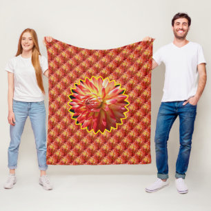 Rode Dahlia Bloem Natuur Patroon Fleece Deken