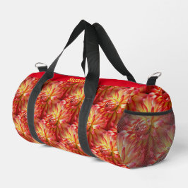 Rode Dahlia Bloem Patroon Gepersonaliseerd Plunjezak