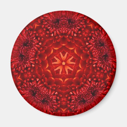 RODE DAHLIA BLOEMEN Abstract Bloem Magneet (Voorkant)