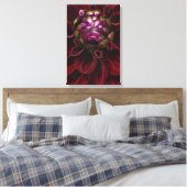 Rode Dahlia Canvas Print (Insitu (Slaapkamer))