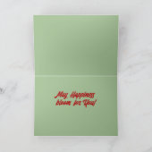 Rode Dahlia en Bumblebee Bloemen Verjaardag Kaart (Binnen)