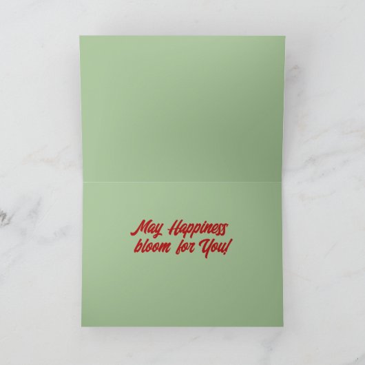 Rode Dahlia en Bumblebee Bloemen Verjaardag Kaart (Binnen)