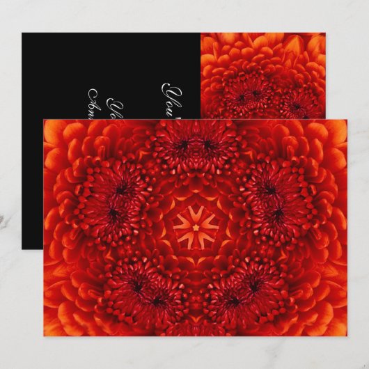 RODE DAHLIA, helder zwart Kaart (Voorkant / Achterkant)