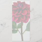 Rode Dahlia in Sunshine Bruiloftsmenu Menu (Achterkant)