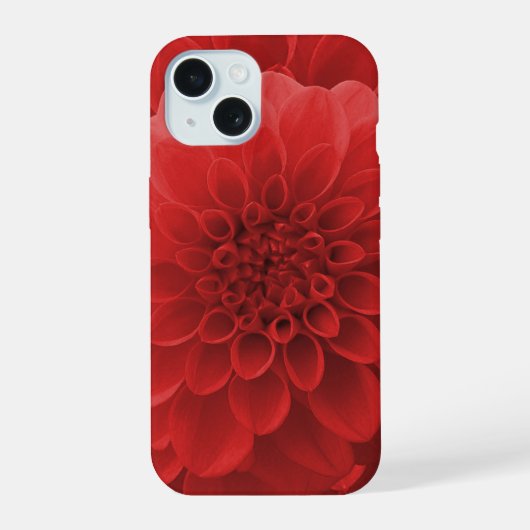 Rode Dahlia iPhone 15 Case (Achterkant)