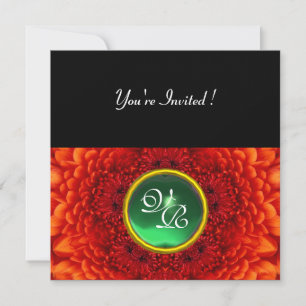 RODE DAHLIA, JADE, helder groen zwart geel Kaart