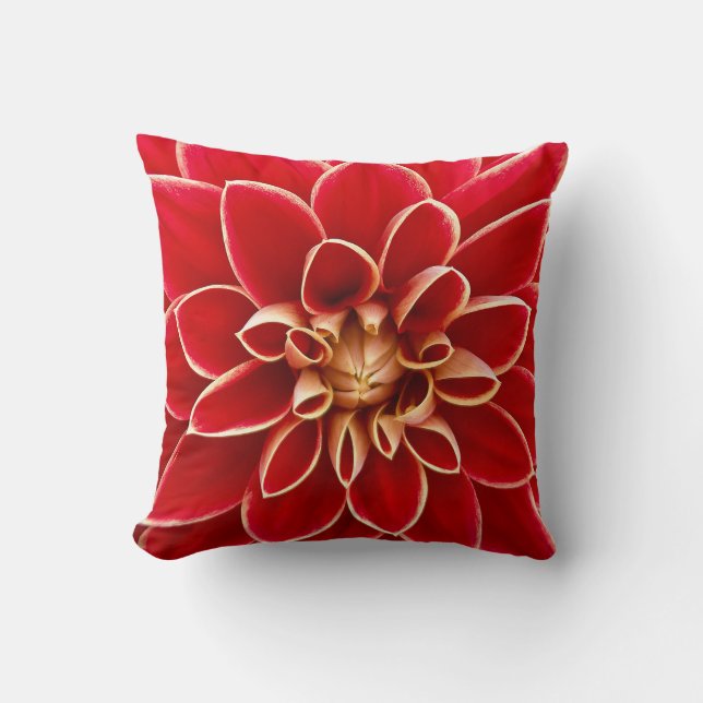 Rode Dahlia Kussen (Voorkant)