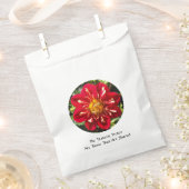 Rode Dahlia met Bee Pair - Witte Favor Bag Bedankzakje (Geknipt)