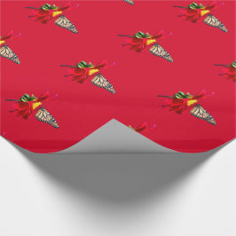 Rode Dahlia Monarch Butterfly Gift Wrapping Paper Cadeaupapier
