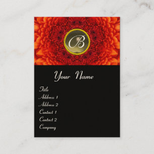 RODE DAHLIA MONOGRAM, AGATE grijs zwart geel Visitekaartje