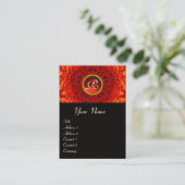 RODE DAHLIA MONOGRAM, ROBIJN zwart geel Visitekaartje (Staand voorkant)