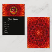 RODE DAHLIA MONOGRAM, ROBIJN zwart geel Visitekaartje (Voorkant / Achterkant)