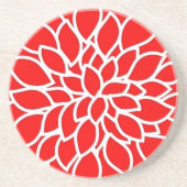 rode dahlia onderzetter (Voorkant)