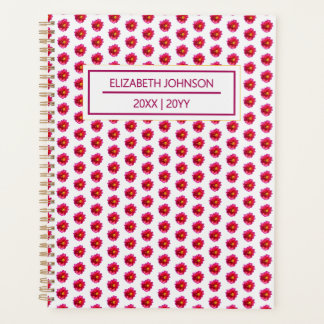Rode Dahlia Patroon Dagelijkse Gepersonaliseerde Planner