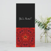 RODE DAHLIA, ROBIJN, helder zwart Kaart (Staand voorkant)