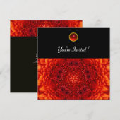 RODE DAHLIA, ROBIJN,  helder zwart Kaart (Voorkant / Achterkant)