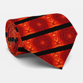 RODE DAHLIA-STROMEN, Abstracte bloemen, zwarte str Stropdas (Opgerold)