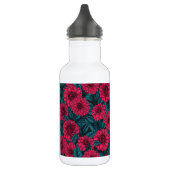 Rode Dahlia tuin/blauwe bladeren Waterfles (Links)