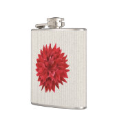 Rode Dahlia Waterverf Illustratie Heupfles (Links)