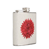 Rode Dahlia Waterverf Illustratie Heupfles (Rechts)