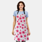 Rode daisy bloemen retro achtergrond zomer schort (Gedragen)