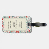 Rode Daisy Bloempatroon - Botanisch Bagagelabel (Achterkant horizontaal)