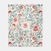 Rode Daisy Bloempatroon - Botanisch Fleece Deken (Voorkant)