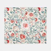Rode Daisy Bloempatroon - Botanisch Fleece Deken (Voorkant (Horizontaal))