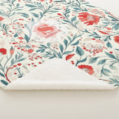 Rode Daisy Bloempatroon - Botanisch Sherpa Deken (3/4)