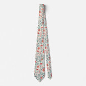 Rode Daisy Bloempatroon - Botanisch Stropdas (Voorkant)