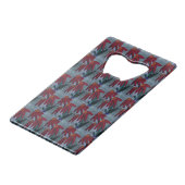 Rode Daisy flesopener Creditkaart Flessenopener (Voorkant Gekanteld)